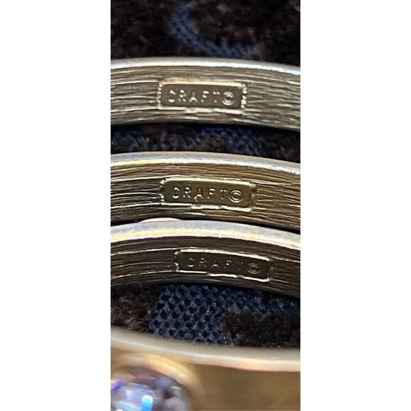 CRAFT 3 piece Gold Metal Bangle Set - Picture 3 of 3